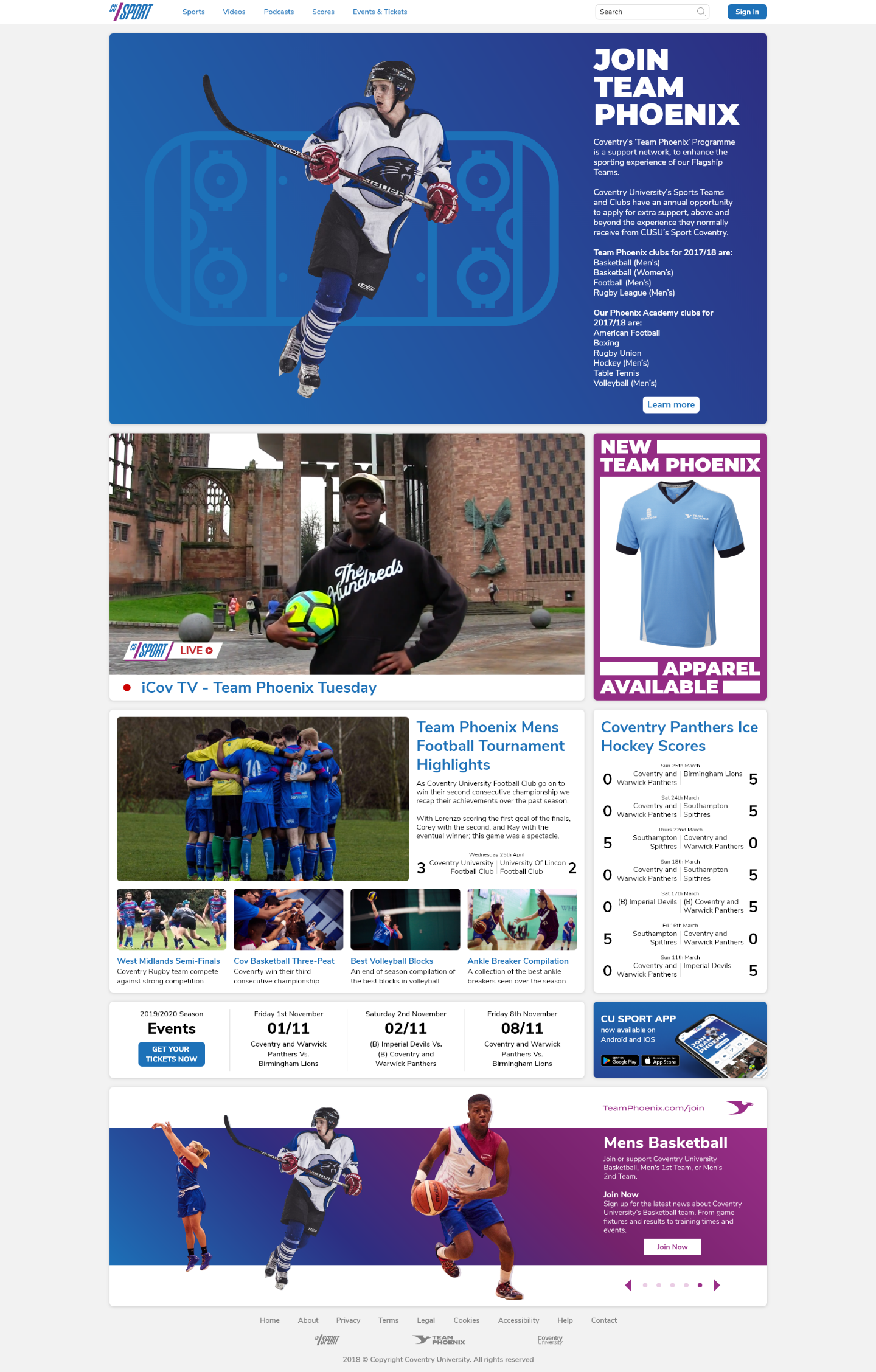 CU Sport Homepage